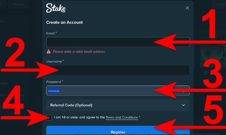 Registration at Stake Crash Step2